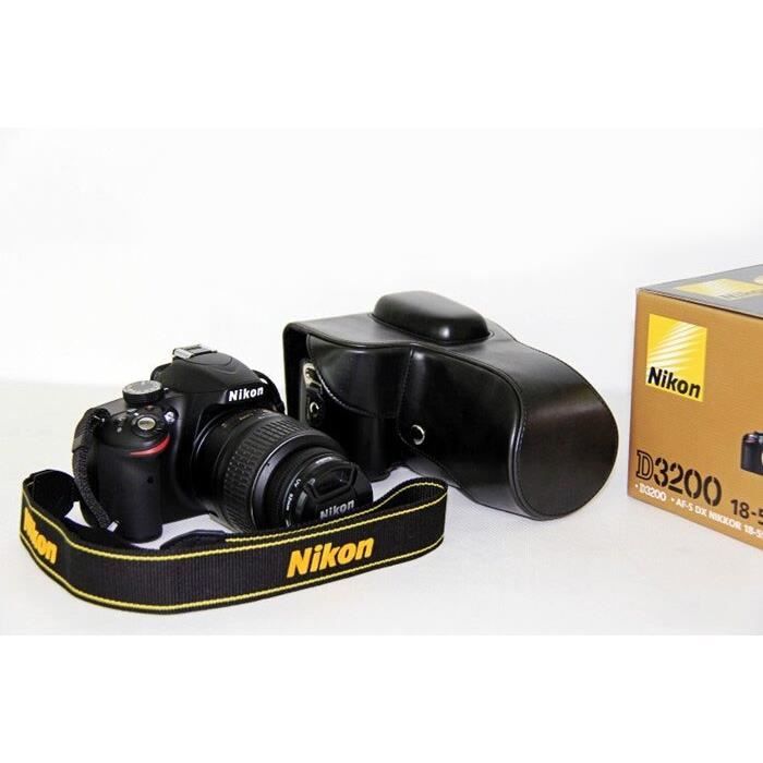 Le noir - Étui en cuir pour appareil photo Nikon, pour modèles D3100, D3200, D3300, D3400