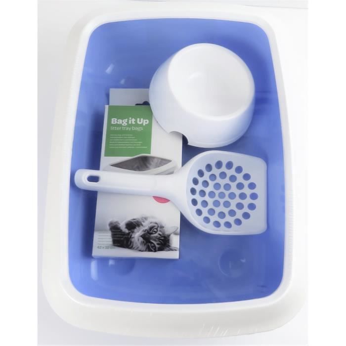 Meilleurs prix pour Bac à litière, kit mon premier chaton, iriz42 bleu, pour chat - animallparadise 32 Bleu