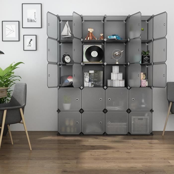 20 Cube Organisateur Plastique Etageres Multifonctionnel Armoire