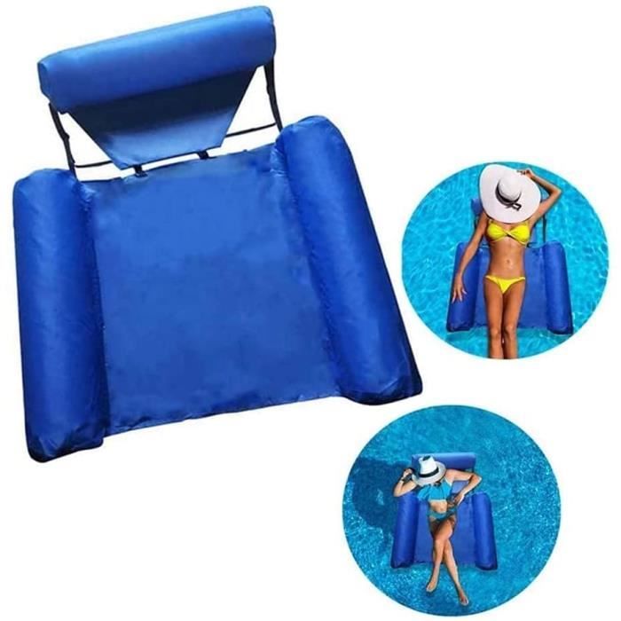 Matelas Gonflable de Piscine, 2 pièces de hamac d'eau 4 en 1 Tapis de Natation Gonflable avec Filet Matelas Gonflable d'eau Accessoires de Piscine Jouets, Jouets d'eau hamac pour Adultes et Enfants