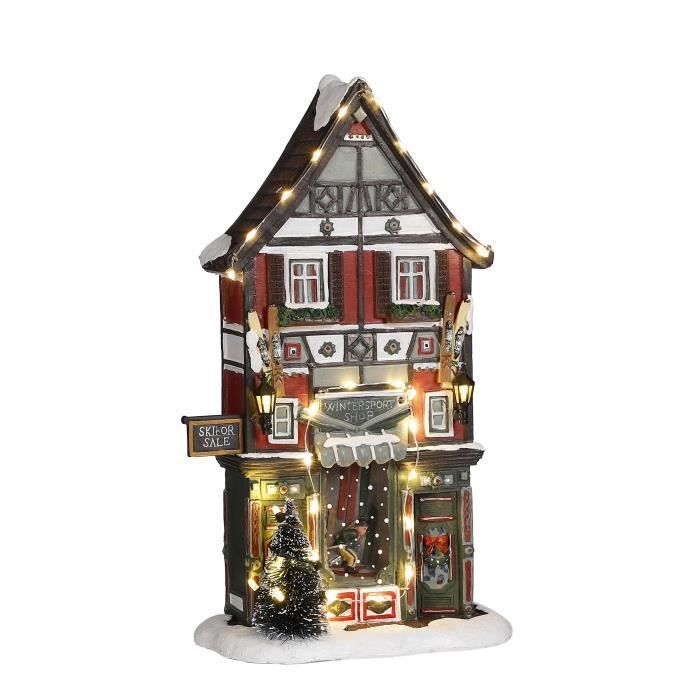 Village de Noel Miniature Magasin de sports d hiver Luville Originals L17 5 x l8 x H28 cm Luville Collectables Cdiscount Maison