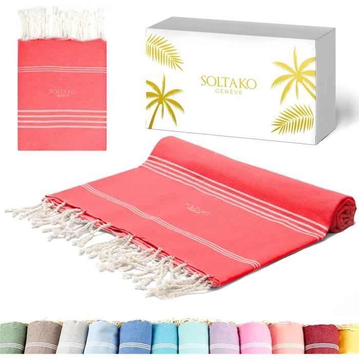 Fouta Plage Anti-Sable Microfibre 160x90cm - Serviette Absorbante Séchage Rapide - Léger Pliable - Plage/Piscine/Voyage - 8