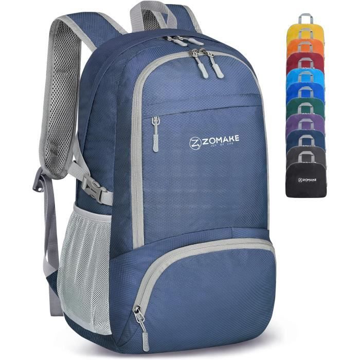 Sac ?� Dos Pliable Ultra L?�ger - ZOAMKE - Petit Packable Daypack 30L - Bleu Marine - Randonn?�e