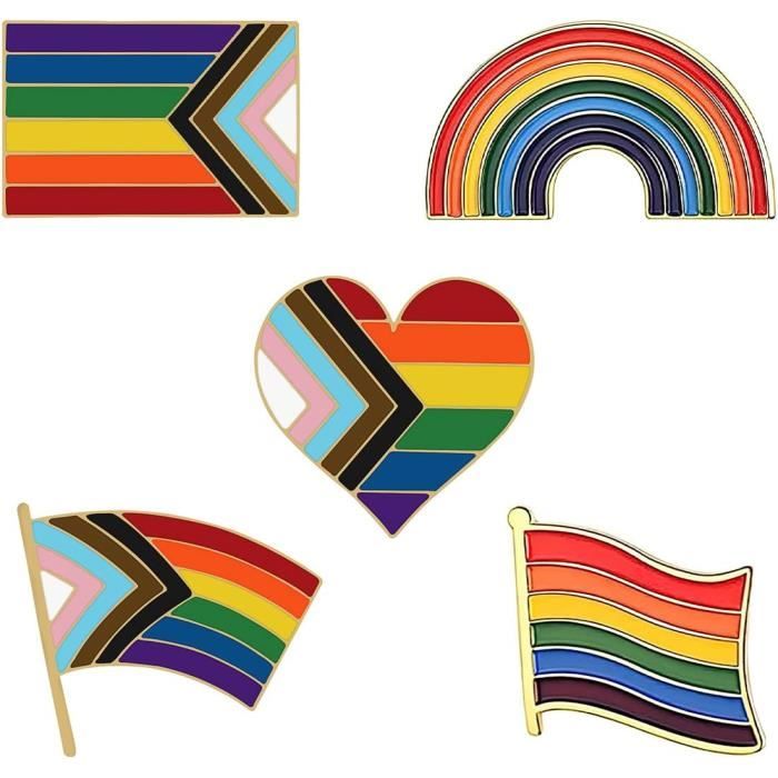 Broche Drapeau Arc-en-ciel LGBT - En émail Métal - Épinglette De Fierté Pour Vêtement, Sac - Symbole Inclusivité - 11