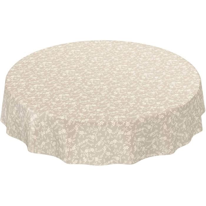 Nappe En Toile Cirée Lavable OVALE - Motif Marbré Bleu - Dimensions 180 X 140 Cm - Pour Table Jardin - 8