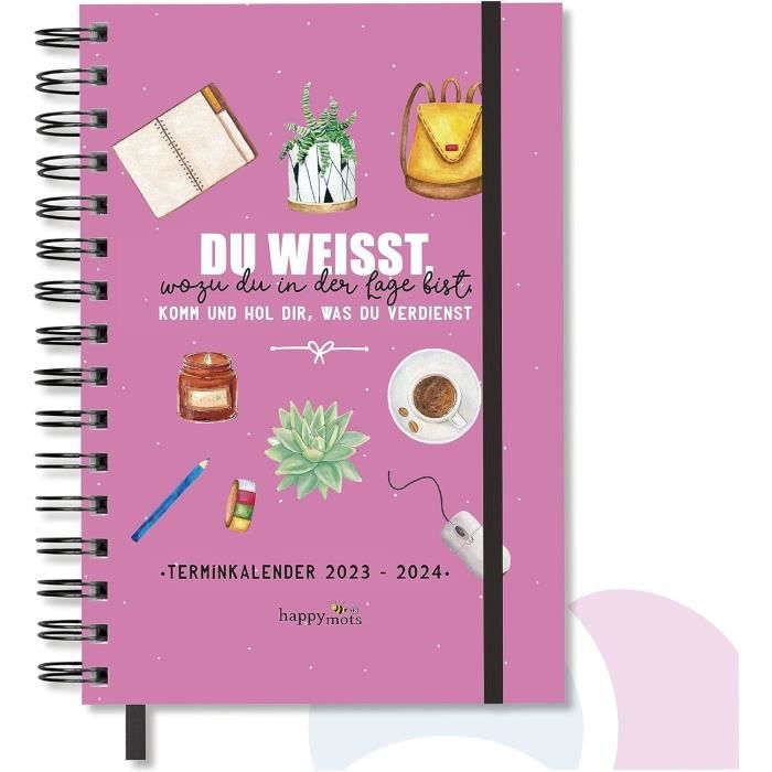 Agenda Semainier 2026 A5 - Motif Chiens Dalmatien Et Teckel - Couverture Rigide à Spirales - Pour Travail, études, Cadeau