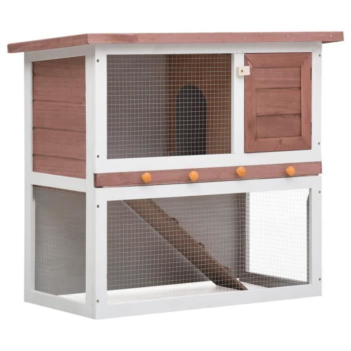 Nouveau Clapier dextérieur 1 porte Marron Bois-XIS