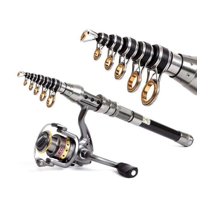 ZAMETTER – Canne à Pêche Télescopique Ultra-courte En Carbone, 3,6 M, Puissante 1000 G, Pour Rivières Et Lacs