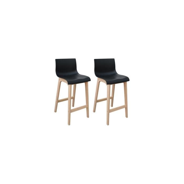 Lot de tabourets de bar en chêne 65cm TANNA