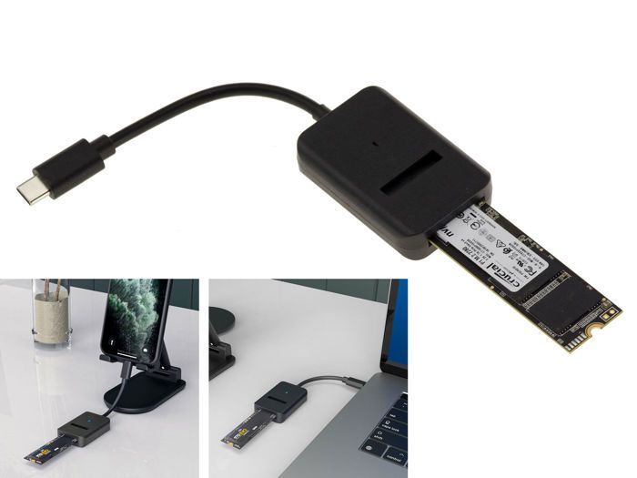 Adaptateur M.2 NVME Vers USB3.1 Type-C Carte SSD M2 Adaptateur M.2 Vers  USB3.1 pour SSD M.2 NVME M2 JMS583 pour SSD M.2 2230-2280