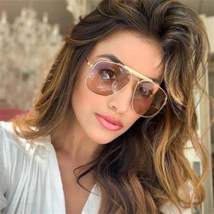 Lunettes de soleil aviateur Orange pour femmes Vintage luxe marque italienne de styliste ombres l C2 gold Champagne DRFT8032 Achat Vente lunettes de soleil Cdiscount