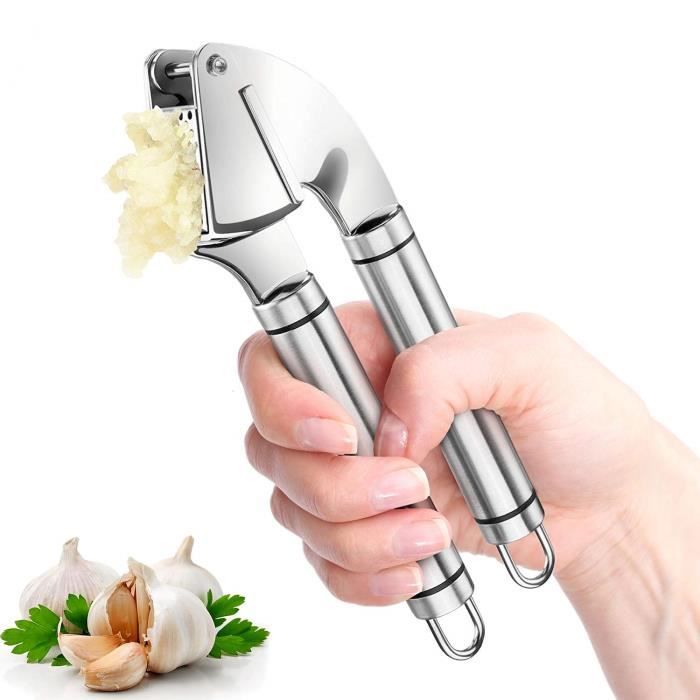 Presse ail Inox Professionnel,Presse-ail Broyeur,Coupe-ail Hachoir pour Gingembre Cuisine Equipee Acier