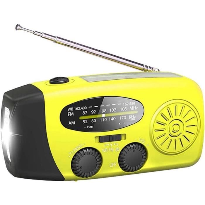 Radio De Secours Dynamo Manivelle + Solaire - DAB+/FM/Bluetooth - Écran LCD, Lampe Torche Et Powerbank - Modèle WR-6B