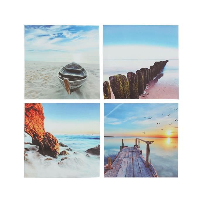 Get Wallpaper 4pcs Tableau Toile Mer Plage Soleil Art Decor Mural Maison Achat For Free