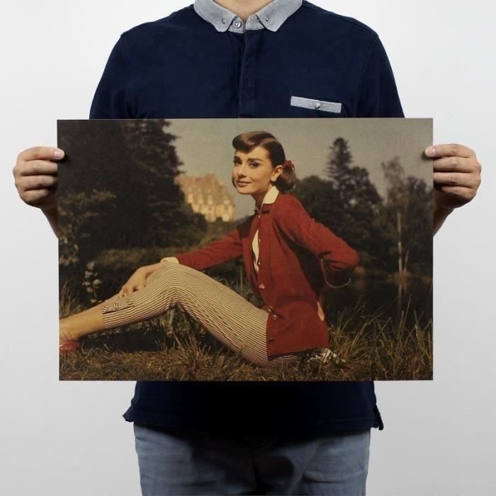 Poster Affiche en Papier Kraft - Audrey Hepburn - Collection Vintage ...