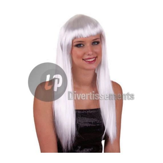 perruque cheveux long blanc