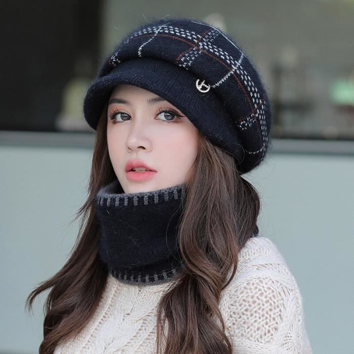 Bonnet - cagoule,Bonnet d'hiver pour femmes,béret chaud,tricot