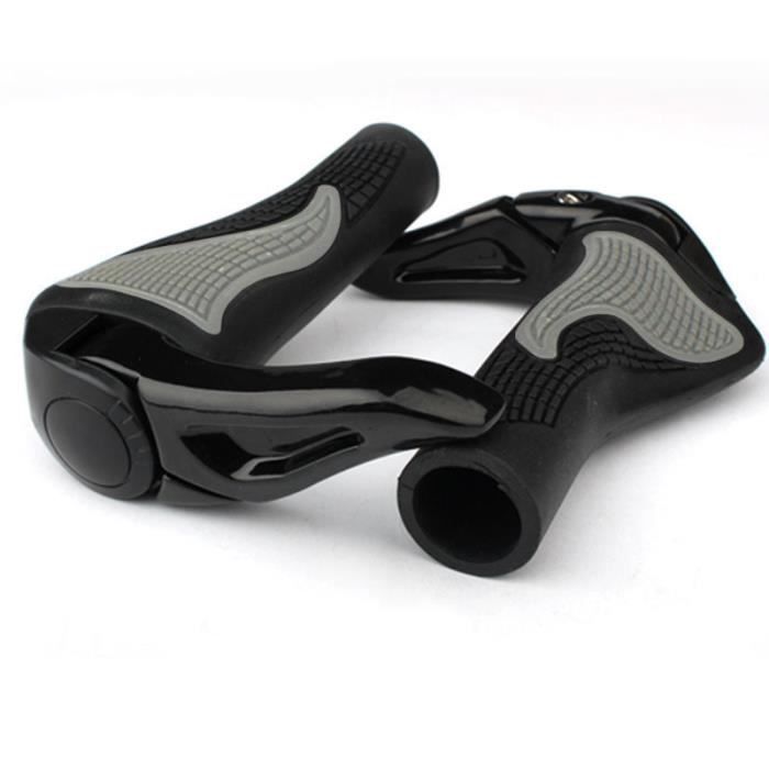 Poignées Caoutchouc TPR Poignées Vélo Ergonomiques Antidérapantes 130mm - Caoutchouc TPR Noir VTT Ville Poignées VTT Caoutchouc TPR 130mm