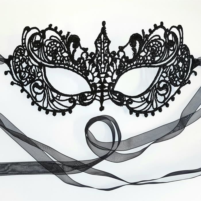 mascarade bal masqué venitien Masque de Dentelle Noir pour les Yeux pour Mascarade Fête Costumée Idéal pour carnaval bal Noir masque loup dentelle B