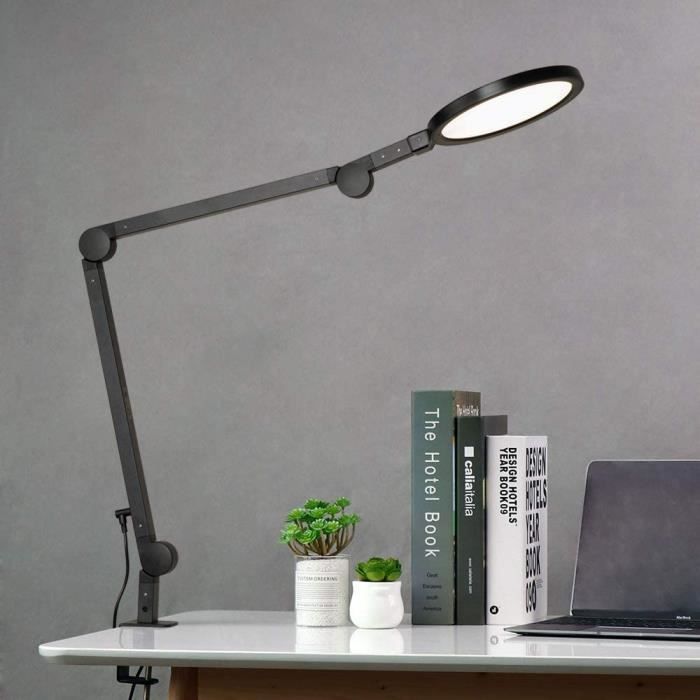 3 Températures de Couleur 10 Luminosité Réglable Lampe de Bureau LED à Clipser Lampe de Bureau 10 W Protection des Yeux Travail et Étude Convient Bureau Convient Adultes et Enfants