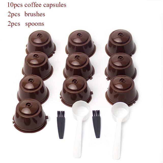i Cafilas Capsule à café rechargeable pour Dolce Gusto - En acier inoxydable - Avec 1 cuillère + 1 brosse de nettoyage + 1 tamper