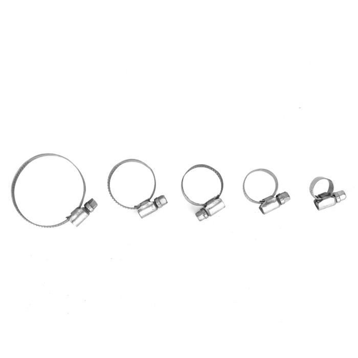 7 tailles Colliers de serrage en métal Sweetone Lot de 60 colliers de serrage professionnels en acier inoxydable 304-8 à 38 mm 