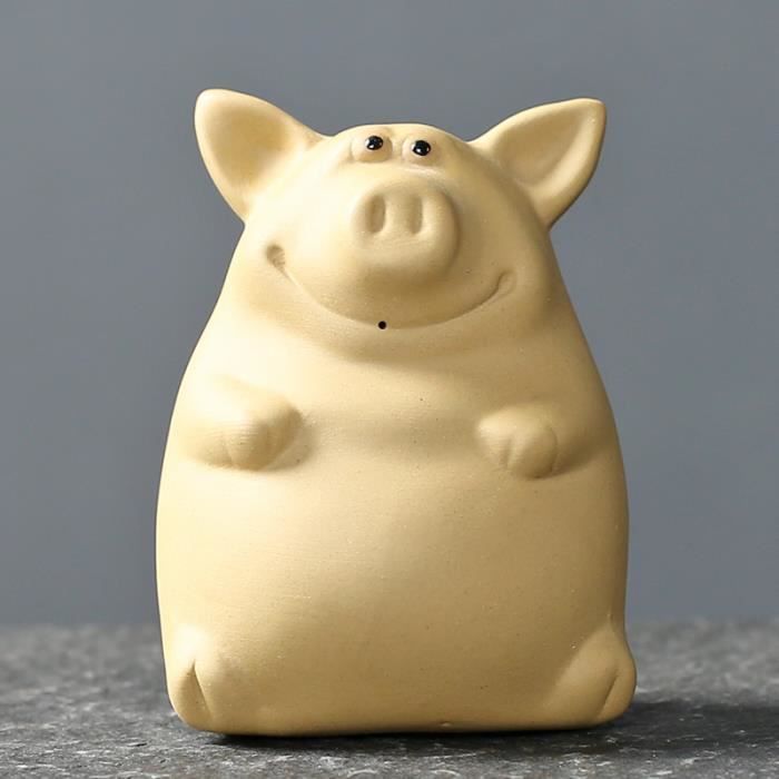 Cochon Porte-bonheur En Porcelaine Aimanté KCG - Bleu - 3,5x4,5 Cm - Neuf