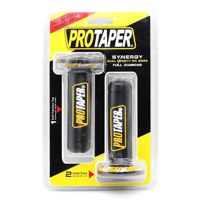 Poignées Guidon Pro Taper Gel Caoutchouc Moto Dirt Bike - Orange Noir 22mm - Confort Et Contrôle Supérieurs