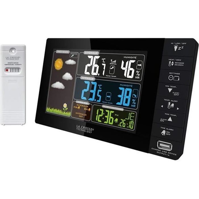 La Crosse Technology WS6827BLA Station Météo Ecran Couleurs Français