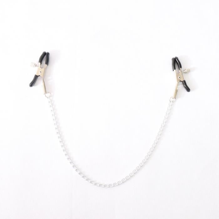 Collier Chaîne Acier Inoxydable Avec Pinces à Tétons - Bijoux De Corps Intimes - Doré