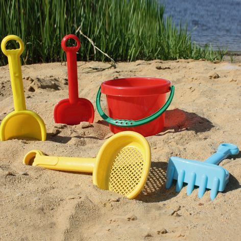 Jouets de plage pour enfants - Ensemble de bac à sable 8 pièces avec seau pliable