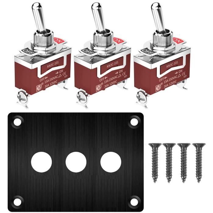 Plaque D'interrupteur à Bascule 3 Vitesses, 12/24 V CC SPST, 3 Positions, 3 Broches, Plaque D'interrupteur Marche/arrêt En Métal Avec Couvercle De Sécurité