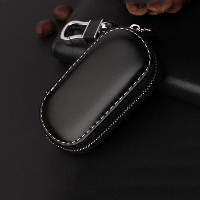 Porte-cartes Cuir Noir Homme/femme - Pochette Porte-clés Chaîne étui à Pièces