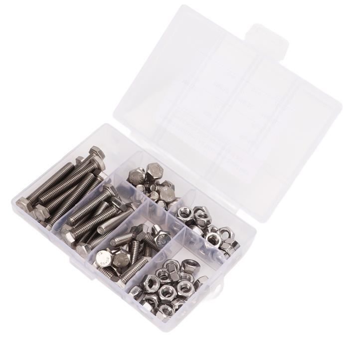 Lot De 20 Paires Vis écrous En Nylon M6x60mm - Tête Fraisée Fendue, écrous Hexagonaux