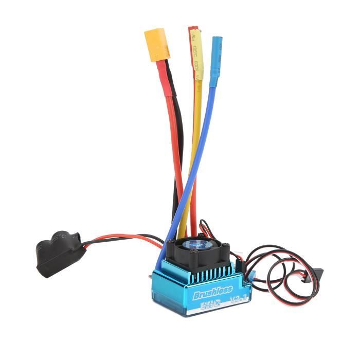 120A RC Brushless ESC 1/10, kunststof 120A RC Brushless ESC Programmeerbaar 9e versnellingsniveau 1/10 1/8 Lichtgewicht