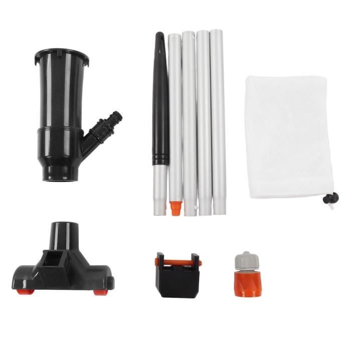 Duokon aspirateur de spa Aspirateur de bassin portable pour petite piscine avec tige en alliage daluminium à 5 sections Sac en