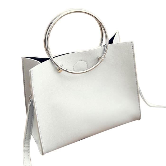 Sac à Bandoulière Femme En Cuir Vegan - Sac Main Léger Avec Poche Zip Et Sangle Réglable