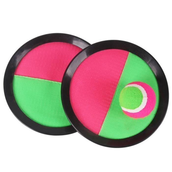 Jeu de 2 raquettes scratch + 1 balle - FERRY - Pour adultes - Vert - Diamètre 19 cm