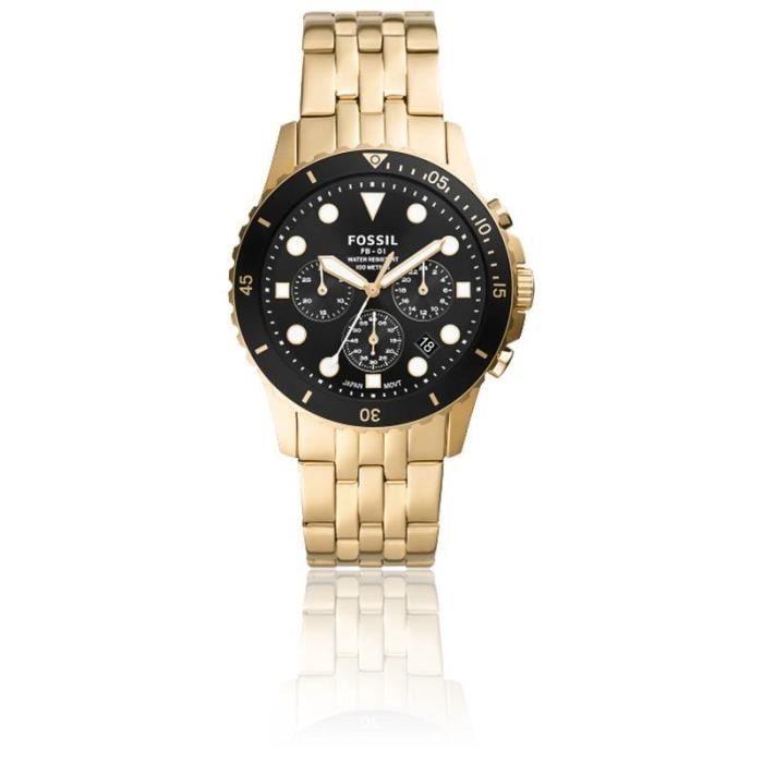 Montre - Fossil - FB-01 Chrono - 42 mm - Mouvement Quartz - Bracelet Acier Doré