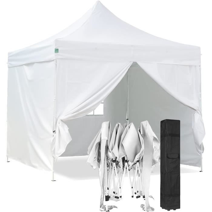 GREADEN-Tente Pliante Blanche Tonnelle Pliable 3x3m PREMIUM LIGHT Pavillon Jardi 