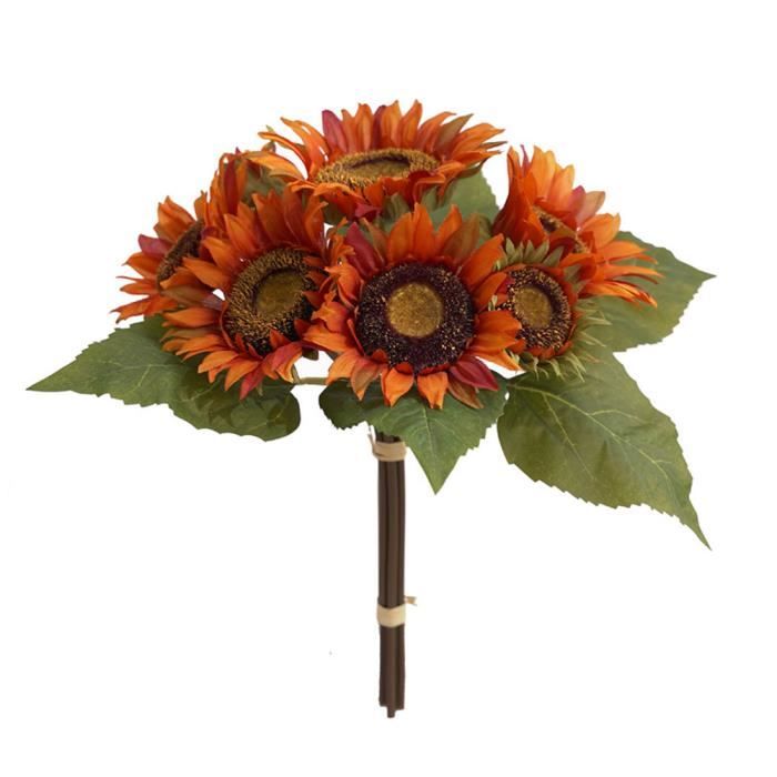 6 Bouquets De Tournesols Artificiels, 4 Grands Bouquets De Tournesols Pour Bouquets De Mariee Decoration De Jardin 96888699