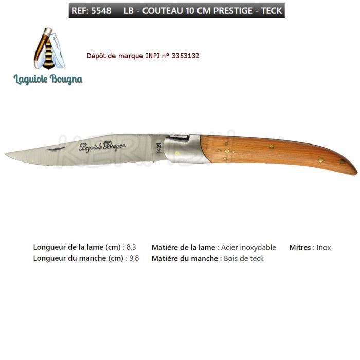 Couteau champignons n° 3750 cordon teck Laguiole BOUGNA