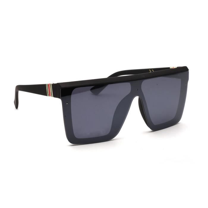 Lunettes de soleil carre larges noires TU Noir Achat Vente lunettes de soleil Femme Adulte Cdiscount