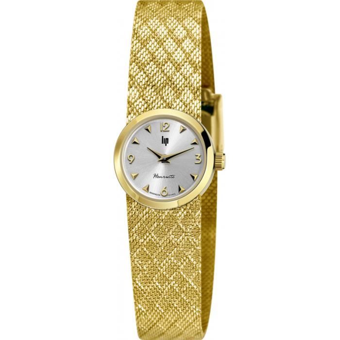 Montre Femme LIP Henriette - Acier Doré - Maille Polonaise - Quartz