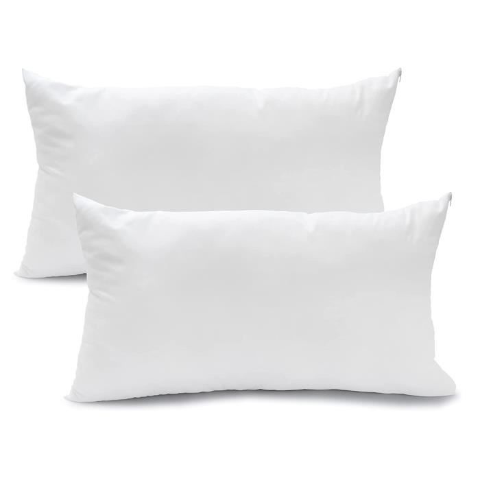 Lot De 2 Oreillers Standard Hypoallergéniques - Rembourrage Anti-Acariens Respirant - Taie Aloe Lavable - Fabriqué En Italie