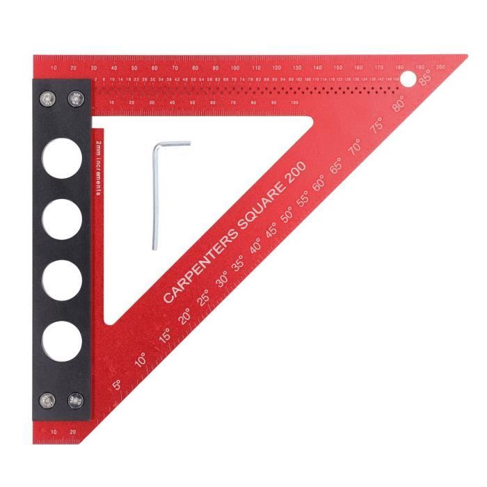 Cikonielf Règle De Traçage Règle De Poche En Alliage D'aluminium Avec Butée Pour Le Travail Du