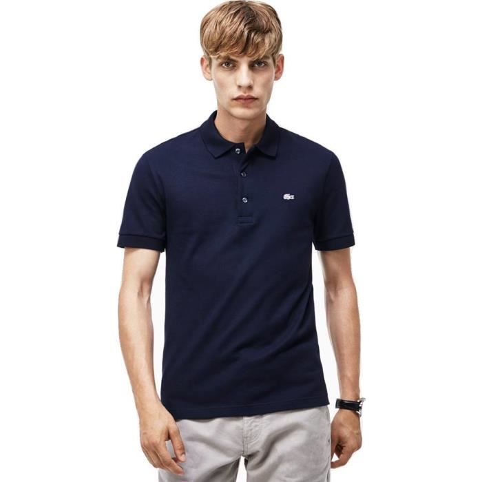 Polo Lacoste slim fit en petit piqué stretch uni BLEU MARINE - Cdiscount  Prêt-à-Porter