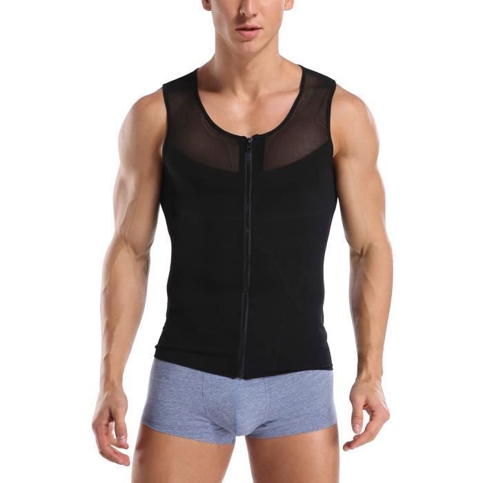 Gaine Ventre Plat Debardeur T Shirt Homme Body Gainant Amincissant Tee Shirt Compresse Minceur Maillots De Corps Haut Sport nior Cdiscount Sport