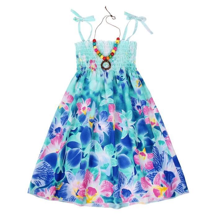 AmzBarley Robe Filles Enfant Robes à Bretelle Bébé Florale D'été Tenue