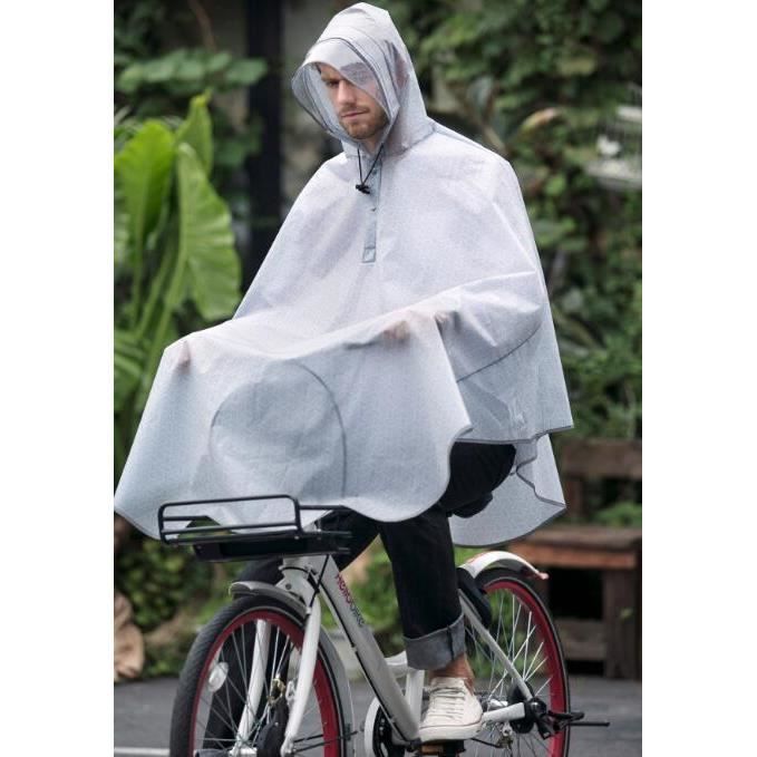 Poncho De Pluie Vélo ROCKBROS – Taille Unique – Transparent – Imperméable Homme Femme